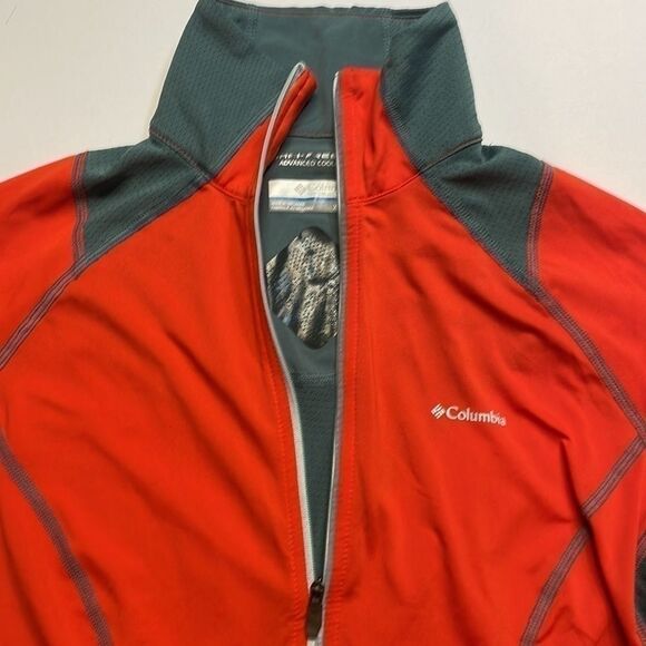 Columbia three-quarter zip up long sleeve top. Orange/gray. Size XS. - Picture 2 of 7